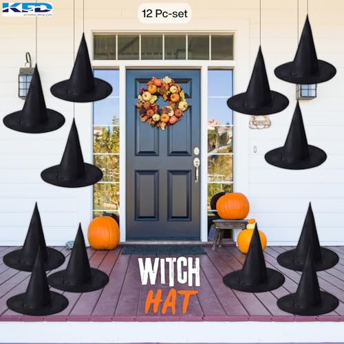 Image of Kaku Fancy Dresses Witch Hat for Girls, Witch Costume Accessory for Halloween Party Prop Multicolor Witch Hat