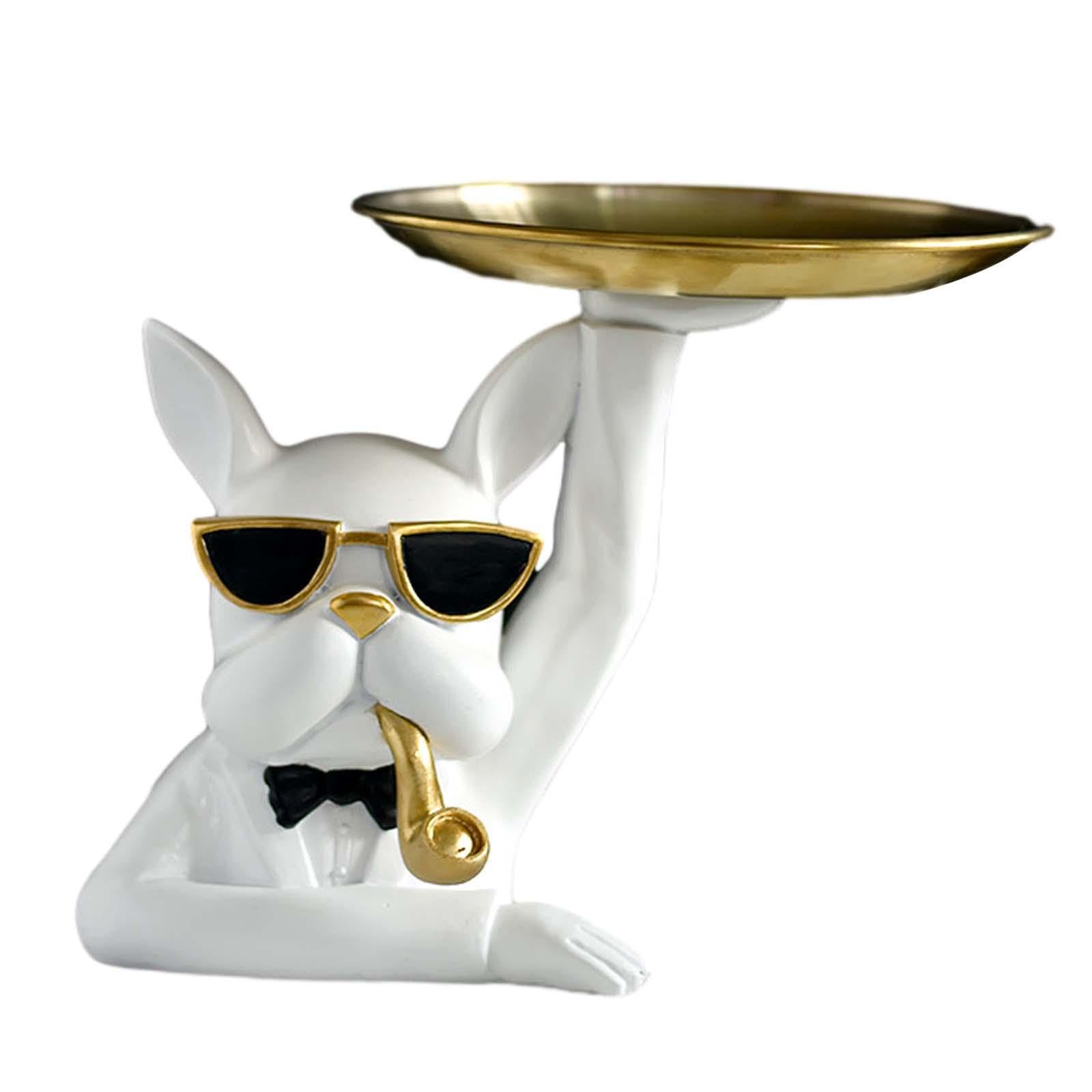 PIXZCSA for Creative Dog Sculpture Storage Organizer Chic Nordic Decoration For Wedding And Birthday Gifts Modern Dog Sculpture Storage Organizer Decoration