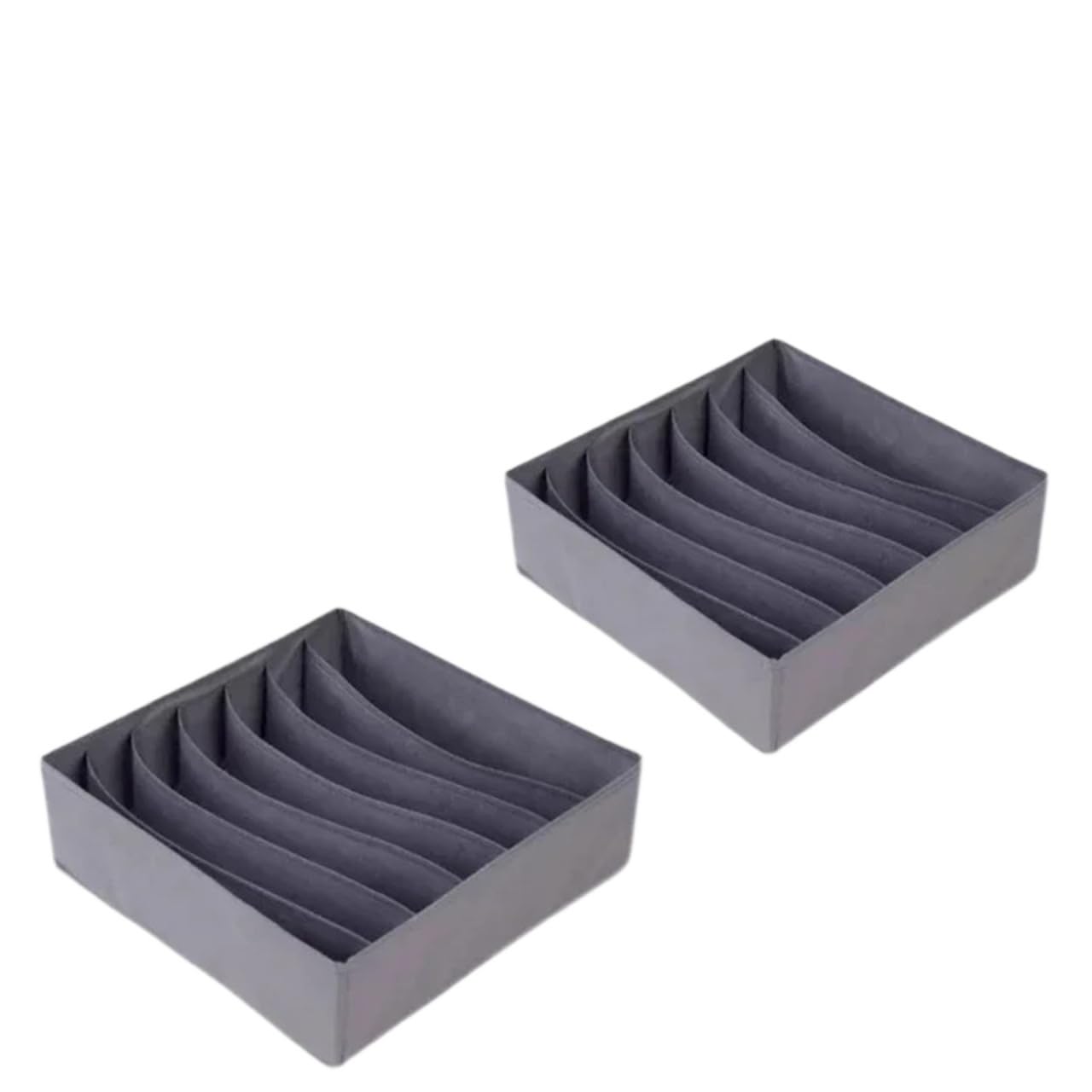 LADFRTYU Sock Storage Box Drawer Underwear Storage Organizer Socks And Bra Pants Box Cabinet For Clothes Ties Wardrobe(Grey-7grids-2pcs)
