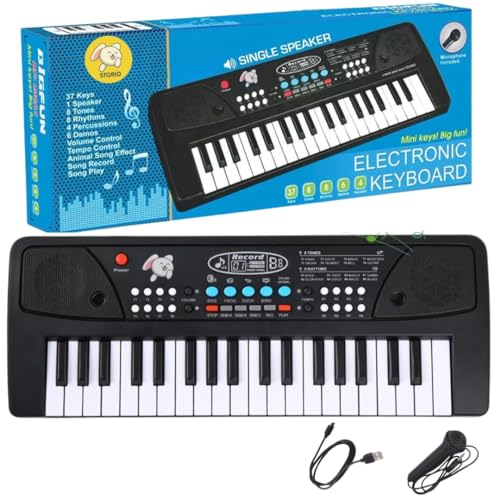 Storio Kids Piano Keyboard with Mic | 37 Keys, 8 Rhythms, 8 Tones & 6 Demo Songs | Electronic Musical Toy for Boys & Girls Age 2-5 | Educational & Recording Keyboard for Beginners - Image 2 thumbnail