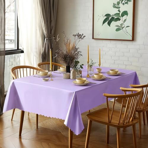 Image of NatNarr 6 Pack Light Purple Tablecloths, Plastic Lavender Table Cloths