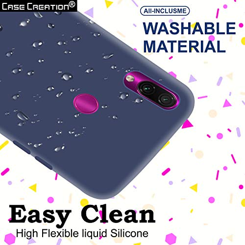 Image of Case Creation Luxurious OG Series for Xiaomi Redmi Note 7 Case Cover,Anti-Dirty Slim Case Frosted Matte Cute Candy TPU Raised Bezel (Splash of Color) Back Cover for Redmi Note 7 -Navy Blue