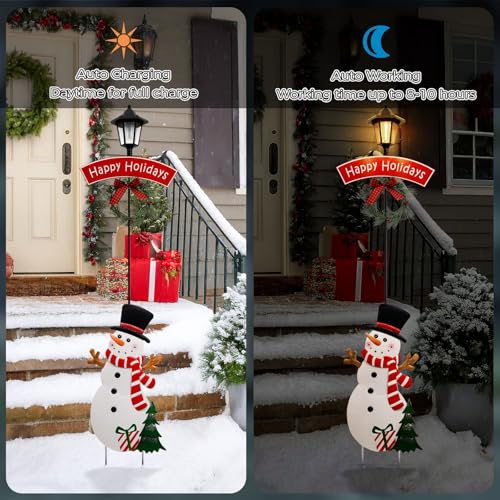 LIGHTSHINE-Metal-Solar-Christmas-Decorations-55-Inch-Solar-Lamp-Post-Light-Christmas-Yard-Stakes-Outdoor-Christmas-Decorations-for-Porch-Lawn-and-Garden-Snowman