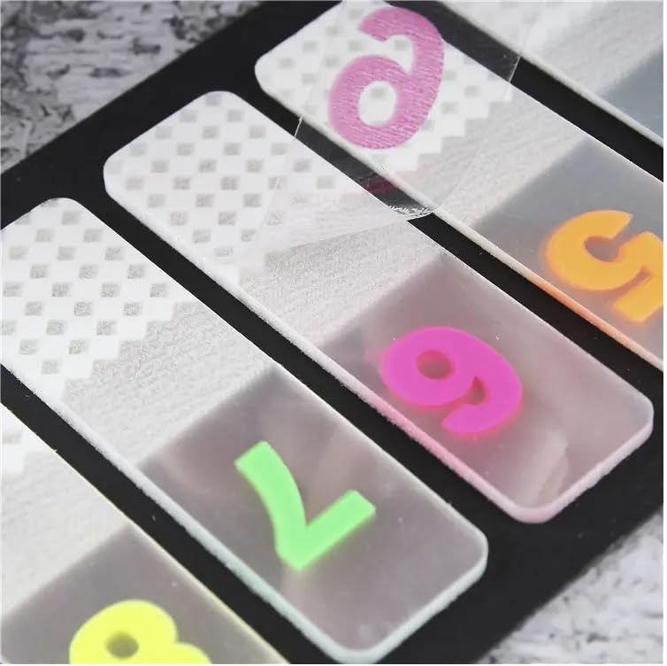 Image of Levin Numbers Self-Stick Removable Point it Neon Page Markers Sticky Note Tabs Colored Index Tabs Flags Fluorescent Pet Sticky Notes (1 to 0)
