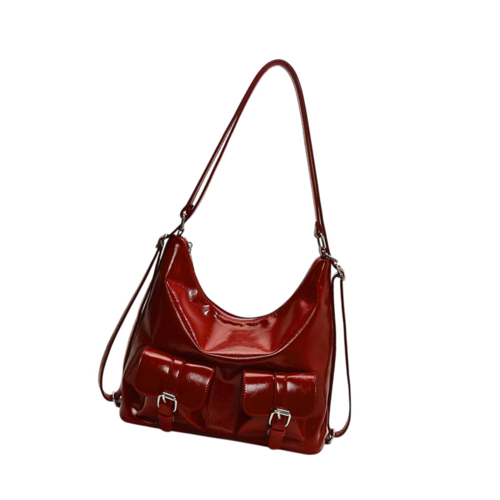 Womens Shoulder Bag Underarm Bag Casual Backpack for Shopping Dating Outdoor Red| Premium | Luxury | Designer | Stylish-picture-32