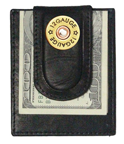 Custom 12 Gauge Shotgun Paul and Taylor Money Clip Wallet Black
