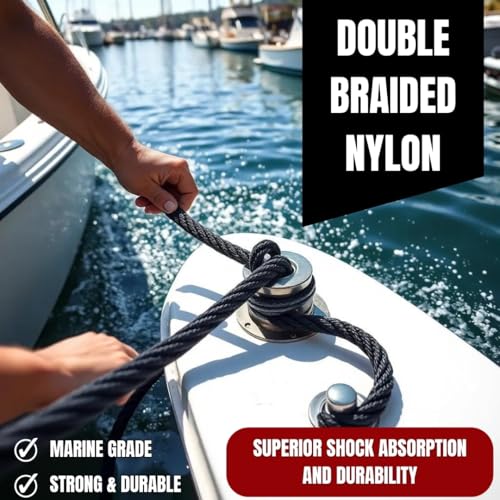 Image of South Bend Rope Double Braid Nylon Dock Line w /Eye Splice