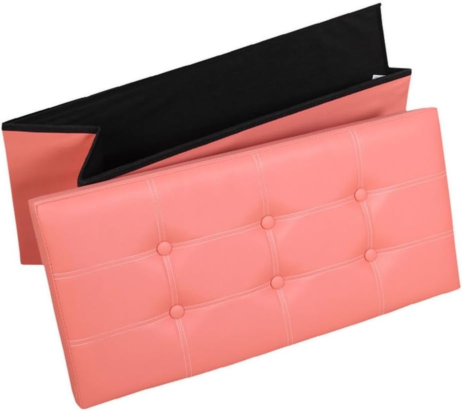 Folding Seat Storage Box Leather Storage Stool Fitting Room Can Also Be Used(Black-JoJo's Bizarre Adventure1)