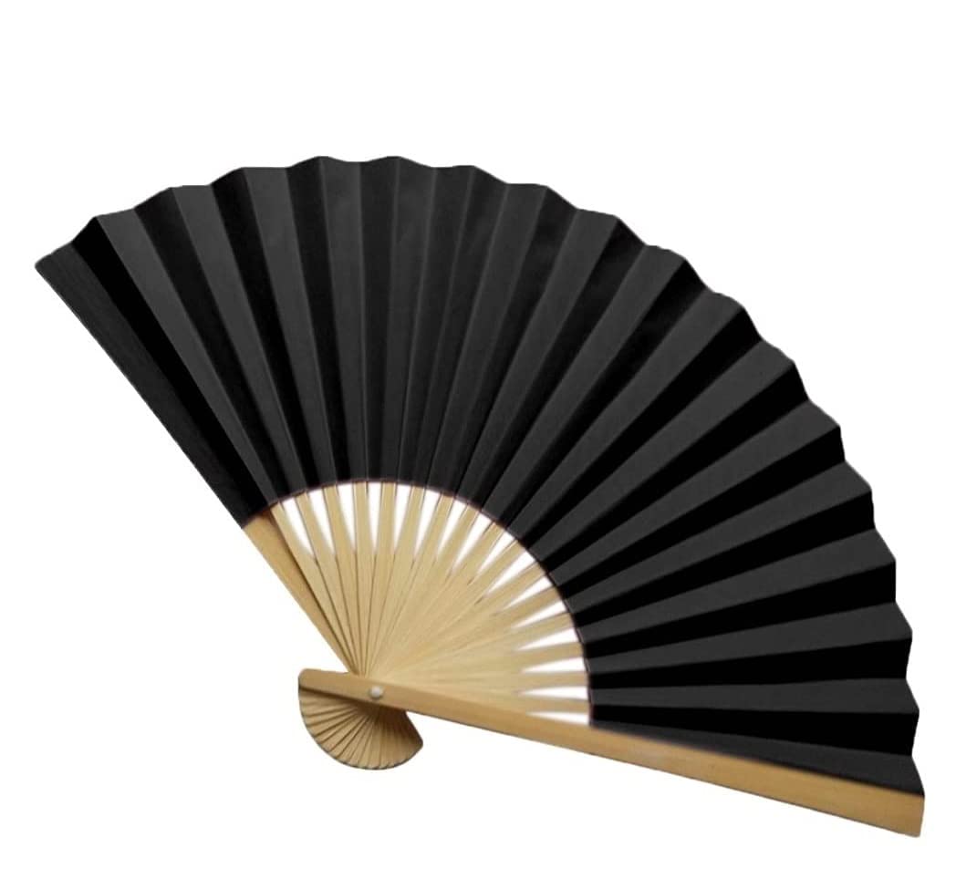 DANNMPX Display Fans Traditional Chinese Fans Paper Bamboo Folding For Church Wedding Hand Holding Hand Held(H)