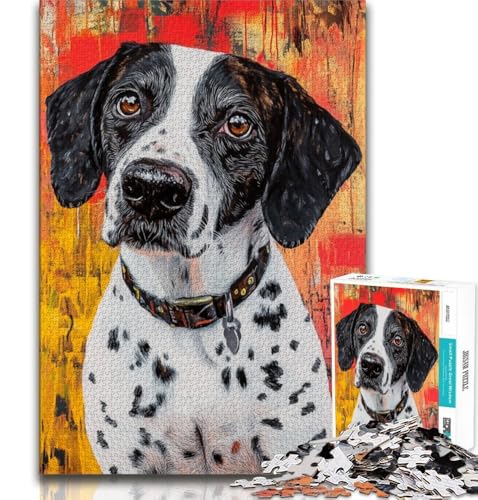 Pointer-Hunde-Puzzle für Teenager, 1000 Puzzles, Spielzeug, Lernspiele, Stressabbau, Wunschliste mit Weihnachtsmann, 38x26cm