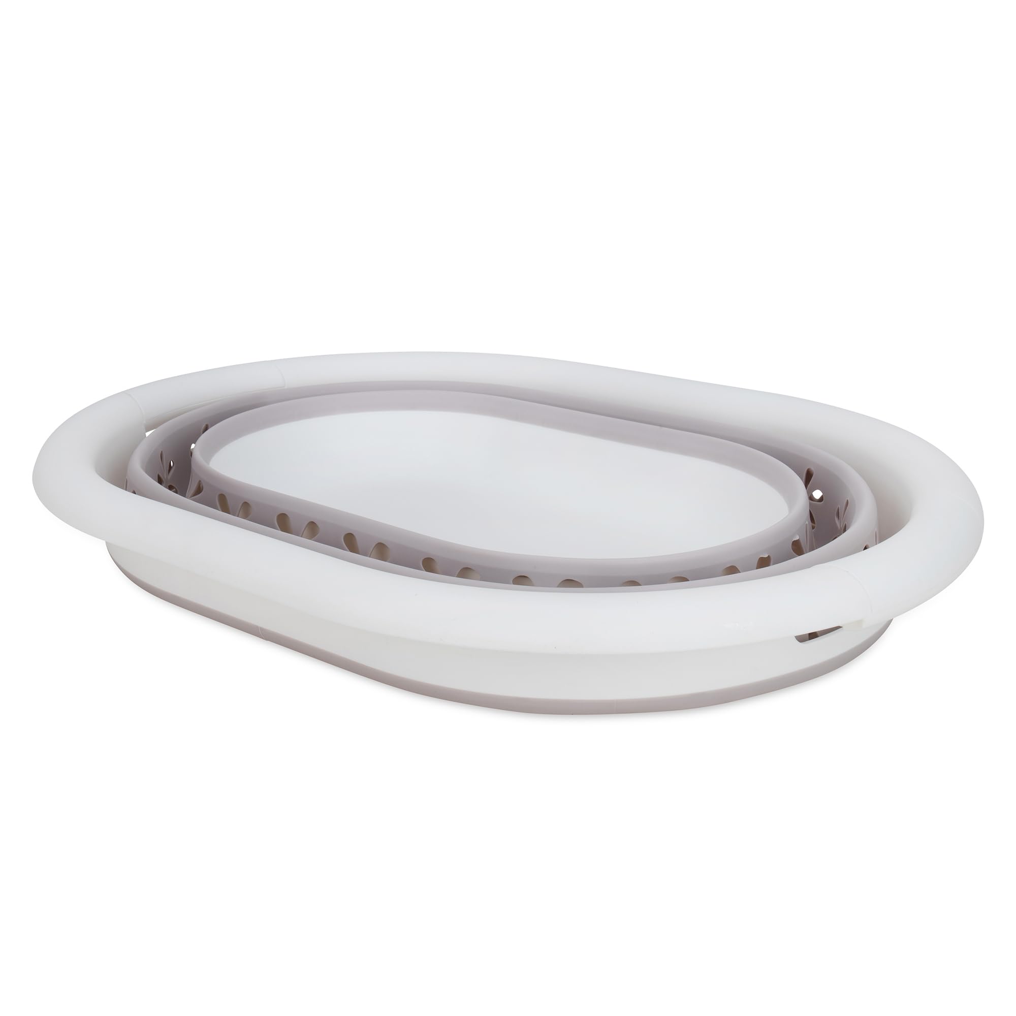 Camco 51903 Bianco/Grigio Grande Pieghevole Lavanderia/Utility Basket