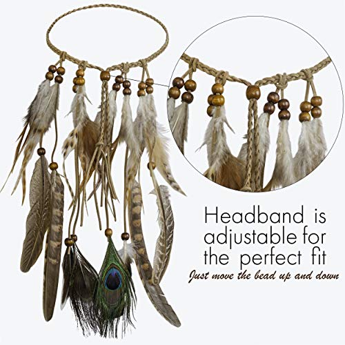 Skeleteen SK-357 Indian Feather Headband Accessories - Native American Tribal Costume Head Dress thumb #4