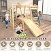 9-in-1 Indoor Jungle Gym, Montessori Indoor Playground for Toddlers,Wooden Climber Set with Swing, Slide, Monkey Bars, Climbing Neting, Upright Ladder, Climbing Ladder, Rings, Black Board, Dart Board