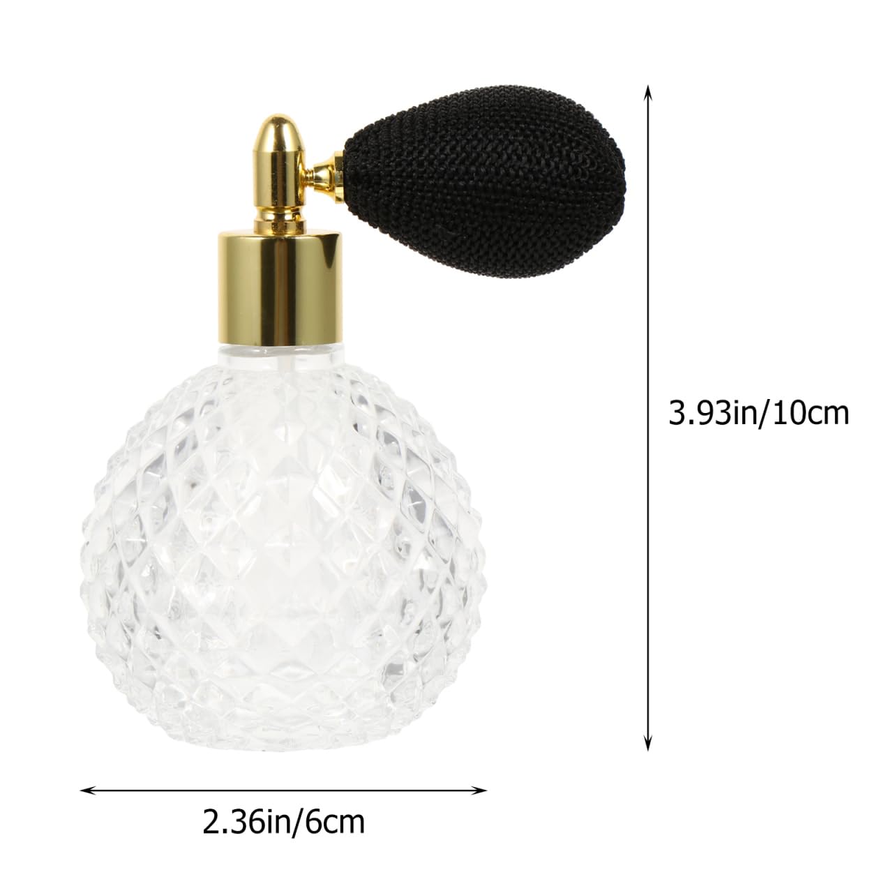 Bouteille de Parfum Vintage en Verre Rechargeable, 3.94 Oz (120 ml) Flacon Vaporisateur Étanche pour Parfum Lotion Huile, Accessoire Chic pour Maison et Voyage, Transparent
