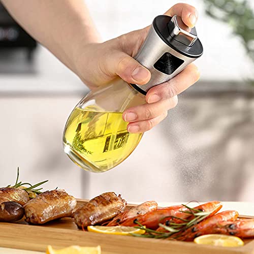 : GaoBangM 200ml Oil Sprayer Bottle,Vinegar Sprayer Dispenser,Dressing Spray Grilling Olive Oil Glass Bottle & 304 stainless steel, for Kitchen Cooking Salad Bread Baking BBQ (Oval) - Image 9