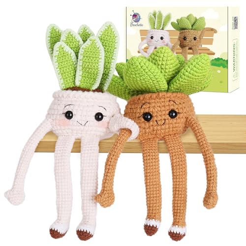 Image of Crochet Kit for Beginners, Beginner Crochet Kit for Adults with Step-by-Step Video Tutorials, DIY Crochet Animal Kits Knitting Supplies