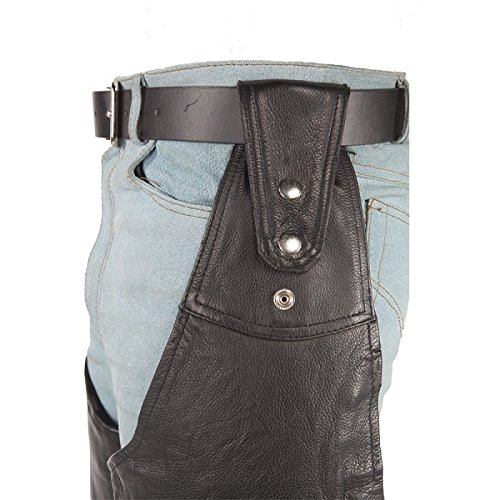 Billys Biker Gear Leather Motorcycle Chaps with Belt Hook Strap 2XL
