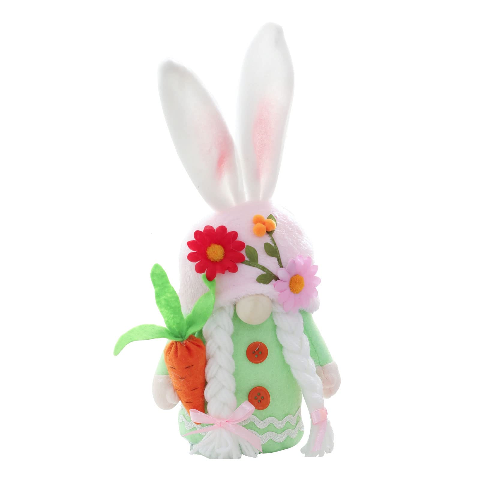 Hsioluted Cute Year Dwarf Flower Faceless Doll Ornament for Easter Festival Holiday Party Background