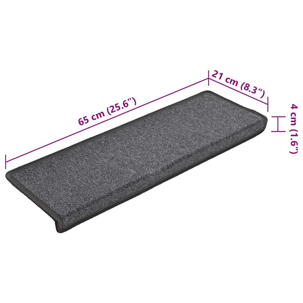 Mata schodowa 15 sztuk, 65 x 21 x 4 cm, ciemnoszara, PP Tufté