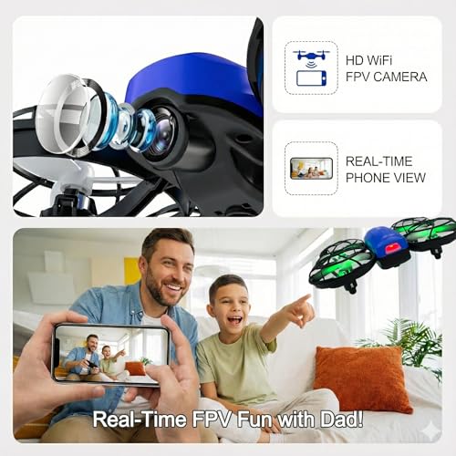 Drones for Kids with Camera,Rc Drone Indoor Small Helicopter,Birthday Gifts for Boys and Girls Beginners Friendly,Mini Quadcopter Toy With 2 Batteries,Propeller Protect,Altitude Hold - Image 3