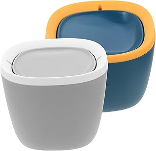 WOFASHPURET 2pcs Mini Trash Can Miniture Decoration Rubbish Containers Countertop Trash Can Bedroom Wastebasket Tabletop Wastebaskets Plastic Bins Multifunction Office Trash Rack Pp