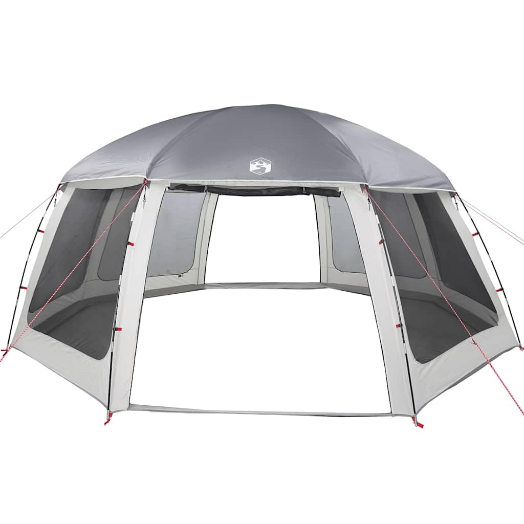 Tente Piscine Toit Amovible parois Maille Gris 612x612 cm abri imperméable Anti-Moustique Multifonctionnel pour Piscine Camping extérieur Famille