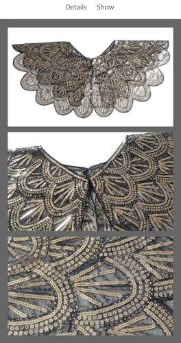 1920s Women's Flapper Shawl for Evening Dresses Sequin Beaded Shawls and Wraps for Evening Dresses Party Wedding Harlem Night 043