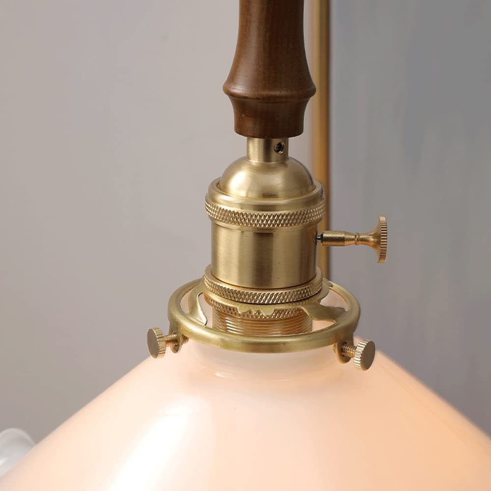 Lampa wisząca sufitowa, chińskie lampy wiszące V-intage, szkło mosiężne, regulowana wysokość, lampy wiszące, biała podstawa E27, mała i wykwintna, odpowiednia do ganku, alejki, restauracji,
