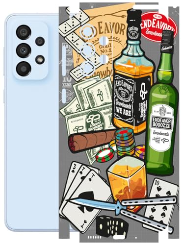 Image of AtOdds - Full Body Back Screen Guard Protector Film - Lamination Wrap Skin Sticker Compatible with Samsung Galaxy A33 (5G) | Scratchproof Matte Finish (Wine Graffiti)