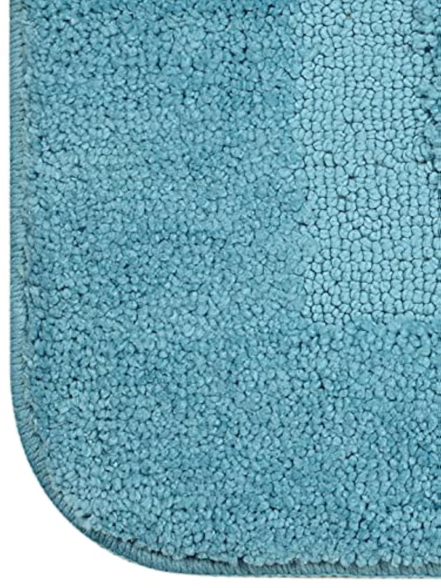Microfiber Anti Slip Rectangular Bathmat, Turquoise