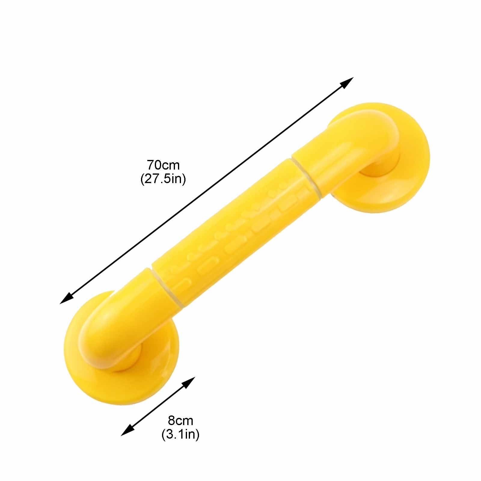 Barras De Apoyo para Bañera, con Agarre Antideslizante Texturizado Que Brilla En La Oscuridad, Barra Recta De Pared para Baño, Ducha Y Bañera.(Yellow,70cm)