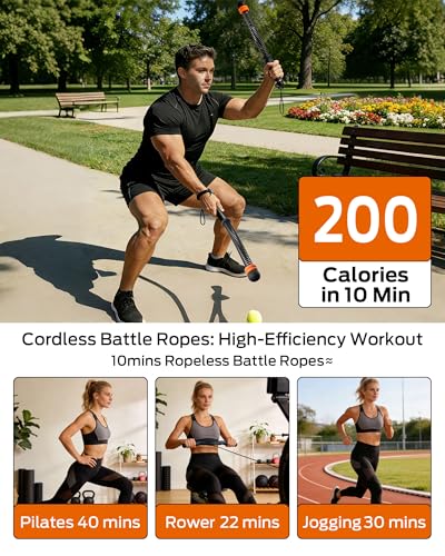 2PCS Ropeless Battle Ropes with Resistance Bands for Home Gym Workouts - image 3