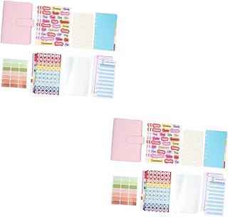 Ciieeo 2 Conjuntos De Manual De Couro Carteira De Couro Bloco De Notas Pasta Fichário De Enchimento De Dinheiro Portátil Fichário De Economia De Dinheiro Fichário De Orçamento Com Zíper