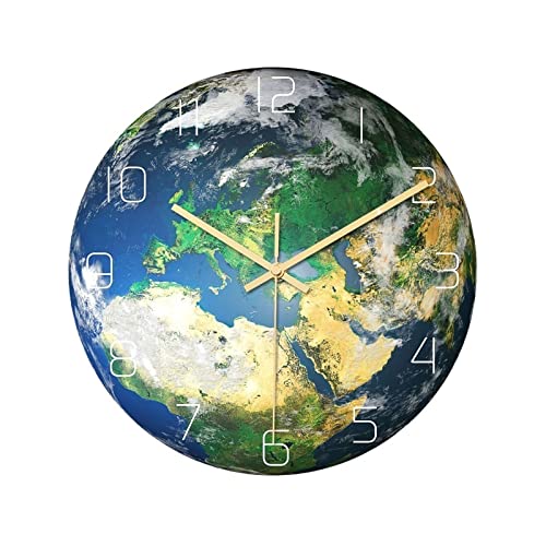 WYUYIWH Reloj de pared mapa reloj de pared luminoso decoración de pared reloj de sala colgante creativo reloj digital lujoso y silencioso reloj decorativo (color: B)