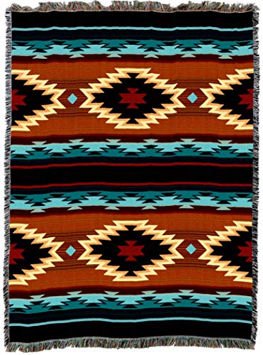Pure Country Weavers Anatolia Blanket XL - Southwest Native American Inspired - Gift Tapestry Throw Woven from Cotton - Made in The USA (82x62)