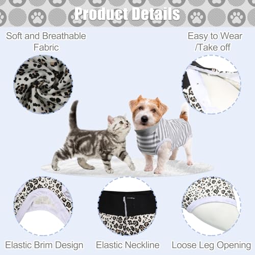 Image of FEimaX Dog Surgery Recovery Suit Female and Male Spay with Pee Hole, Pet Body Suits for Puppy After Spayed, Neuter Surgical Onesie for Small and Medium Dogs Cats, Alternative Bandages E-Collar & Cone