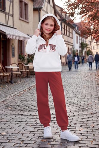 Image of Arshiner Girls 2 Piece Outfits Sweatsuit Half Zip Sweatshirt and Sweatpants