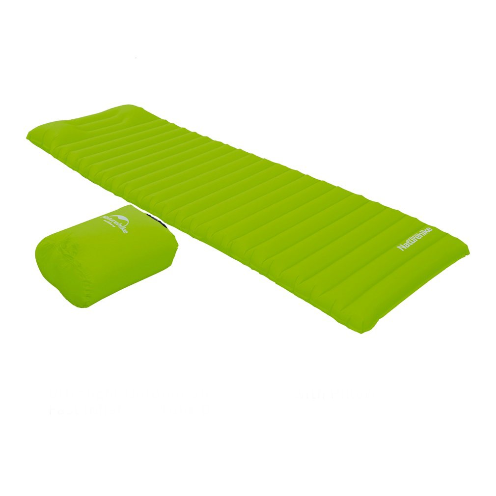 Lightweight Sleeping Pad, OUTAD Inflatable Airbed Mattress Air Mat for Camping Backpacking, Hiking. Fast Inflatable Air Tube Design with Built in Pump.