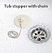 Gadgetime USA - Tub Stopper with Chain - Rubber Drain Cover - for Kitchen, Bathtub, Shower, Sink & Laundry for 1 1/2 inch to 2 inch
