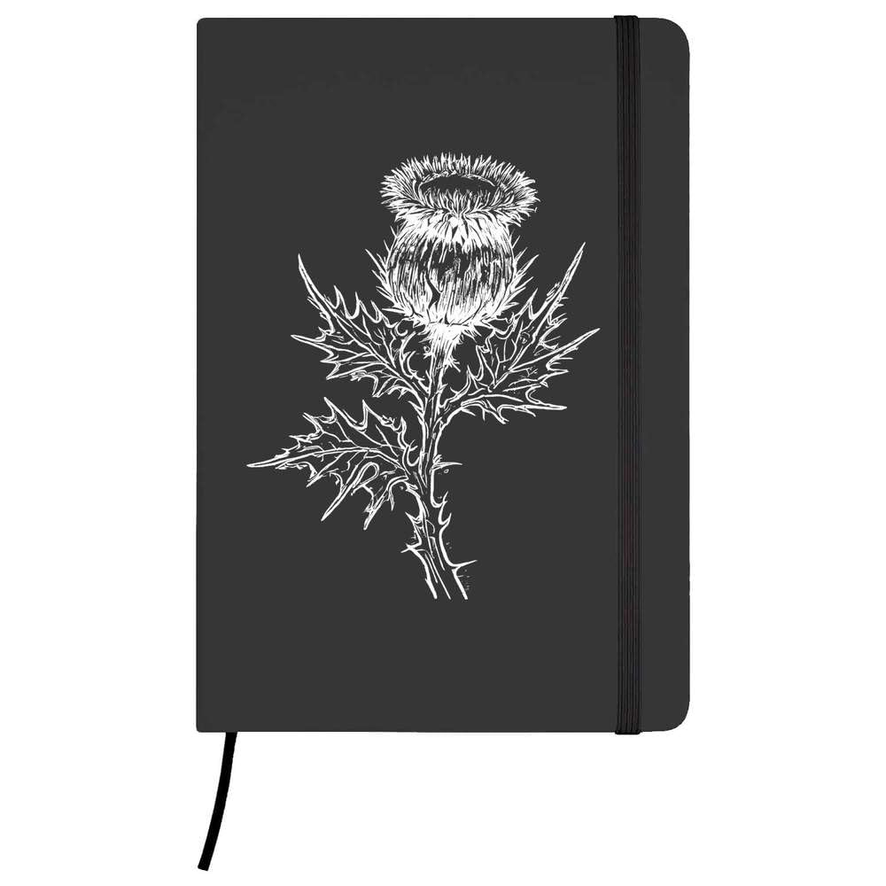 Azeeda 'Scottish Thistle' Ruled Notebook - Black, A5 (NB00063795)