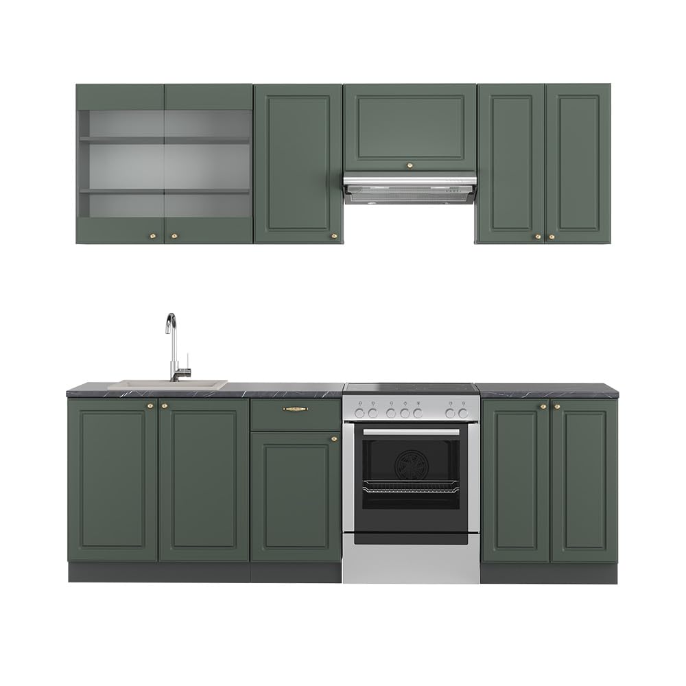 Vicco Küchenzeile Fame-Line 280cm Bordeaux/Anthrazit