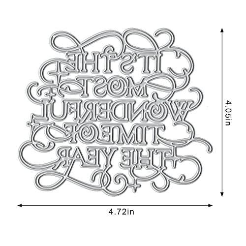 Christmas Words Metal Cutting Dies for Card Making Supplies, Christmas Lace Words Die Cuts Embossing Stencil Template Tool for DIY Scrapbooking Paper Card and Photo Album Craft Decoration - Thumbnail 2