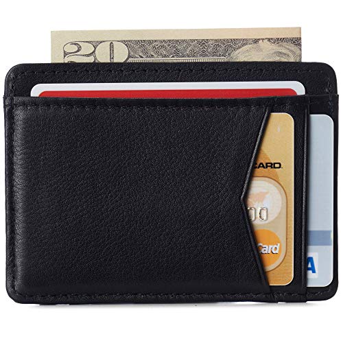 Alpine Swiss RFID Minimalist Oliver Front Pocket Wallet For Men Leather York Collection Black2