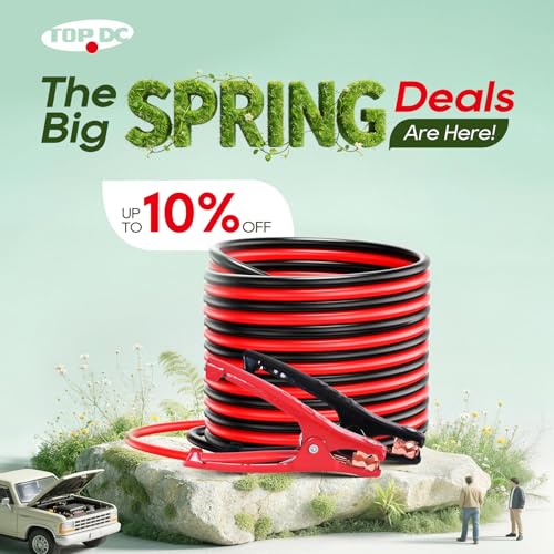 Image of TOPDC 8 Gauge 12FT Jumper Cables Heavy Duty Booster