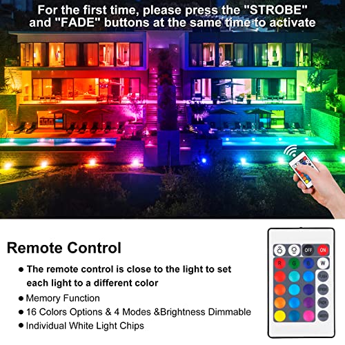 NATPOW Garden Lights Mains Powered, RGB Garden Spot Lights, LED Landscape Spotlights with Remote Control - Image 3