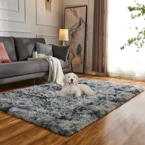 Evitany Teppich Weich Flauschiger Rutschfester Schlafzimmer Teppiche Hochflor Shaggy Teppich für...