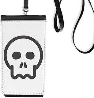 Skeleton Lovely Online Face Halloween Phone Wallet Purse Hanging Mobile Pouch Black Pocket