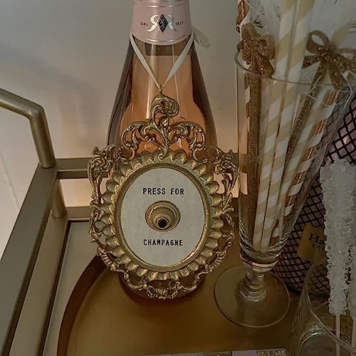 Pressione para Champagne Framed Vintage Button, Pressione Champagne Door Rings Bell, Rings Mini Pres