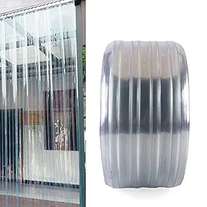HYYKJ-US Commercial PVC Strip Door Curtain 164 Ft x 7.8 in, Vinyl Door Strip 1 Roll, Plastic Strip Curtain 1.5mm Thickness Freezer Room Door Curtain Kit