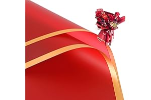 Papel Coreano Rojo para Envolver Regalos con Bordes Dorados